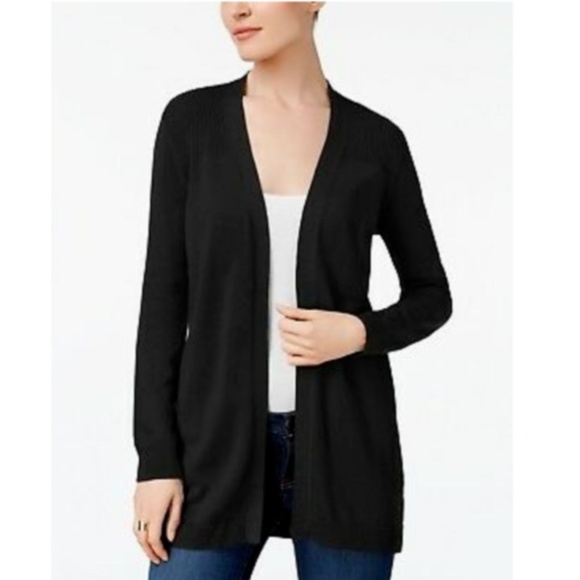 Karen Scott Womens Cardigan Deep Black Size XL - Picture 1 of 4